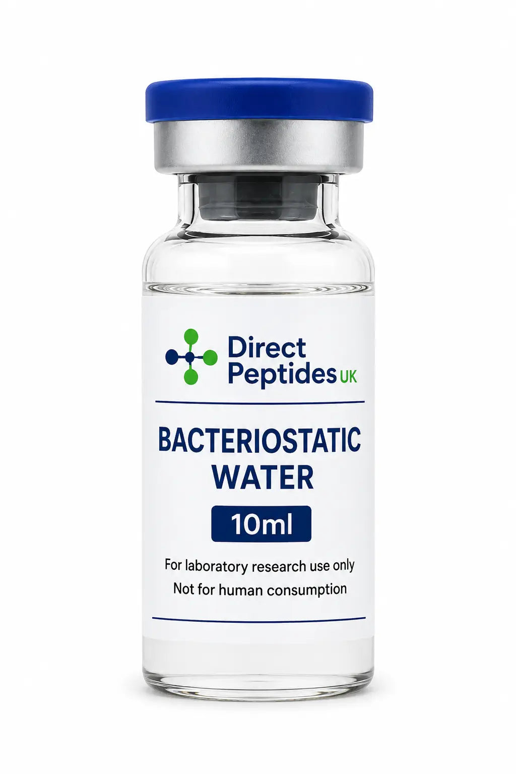 Bacteriostatic Water - 10ml - Clear Liquid Laboratory Chemical - Direct Peptides UK